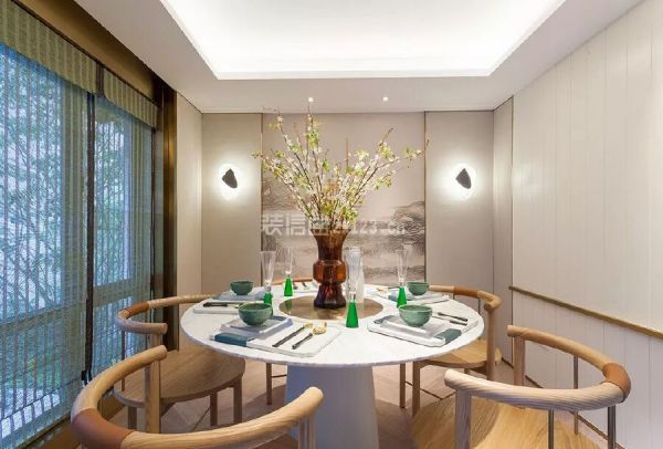 300平米新中式别墅餐厅装修效果图