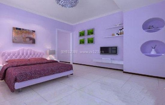 紫色卧室装修效果图