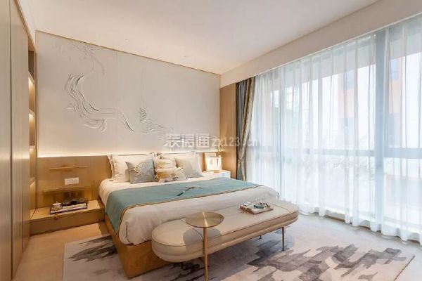 300平米新中式别墅主卧装修效果图