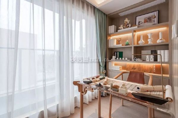 300平米新中式别墅书房装修效果图