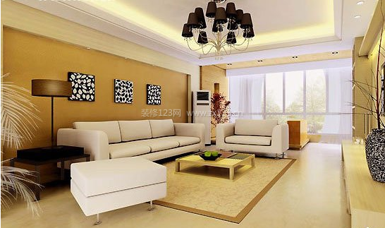 黄色客厅装修效果图