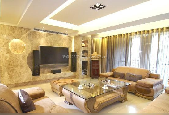 黄色客厅装修效果图