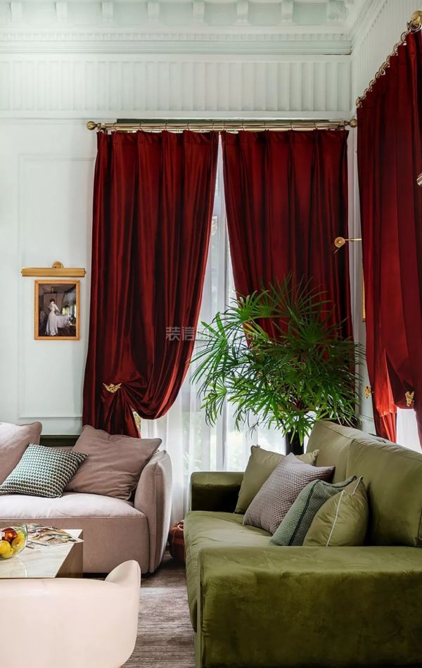 美式混搭窗帘装修效果图