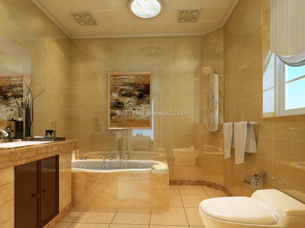 黄色卫生间装修效果图