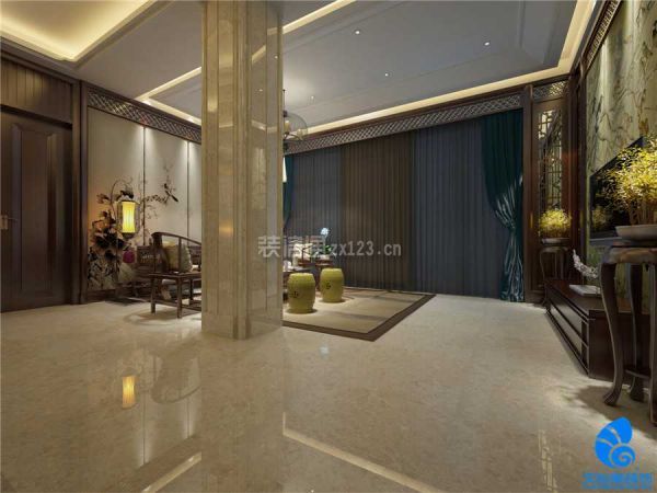 重庆东海岸300㎡中式风格别墅装修