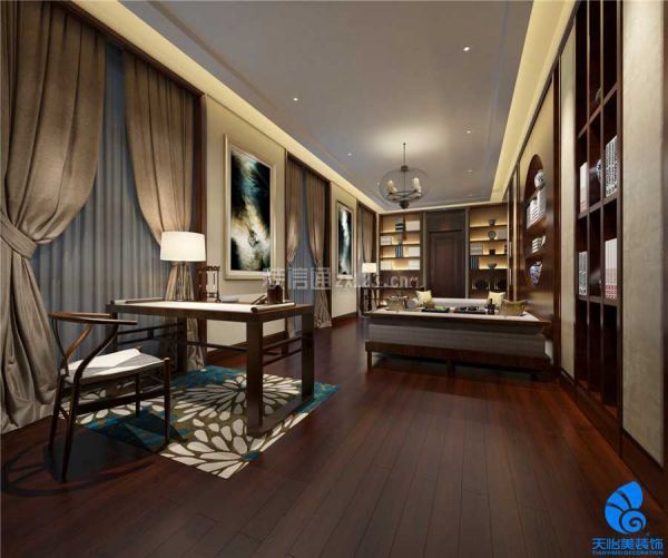 重庆东海岸300㎡中式风格别墅装修